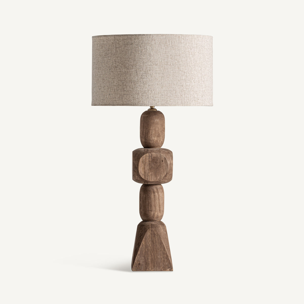 Lámpara de sobremesa Cogne — Madera de mango marrón