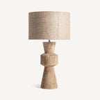 Lámpara de sobremesa Finja — Madera de mango marrón