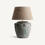 Lámpara de sobremesa Vigdis — Terracota tonos en verde envejecido