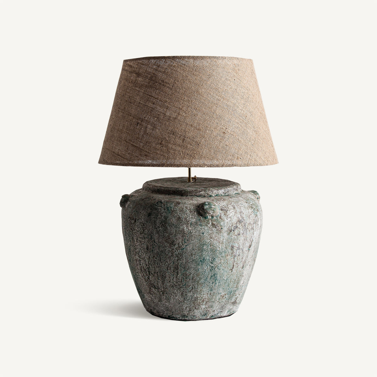 Lámpara de sobremesa Vigdis — Terracota tonos en verde envejecido