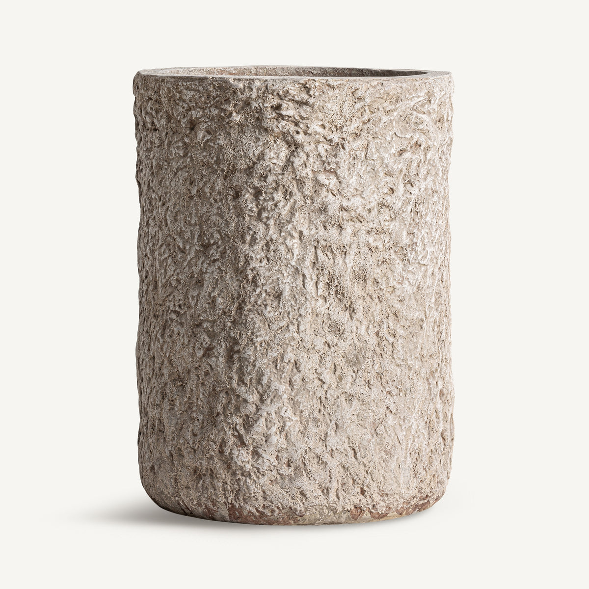 Macetero Brod — Cemento blanco roto