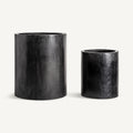 Macetero J/2 — Fibra de vidrio negro