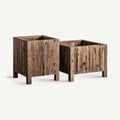 Macetero J/2 — Madera recuperada marrón