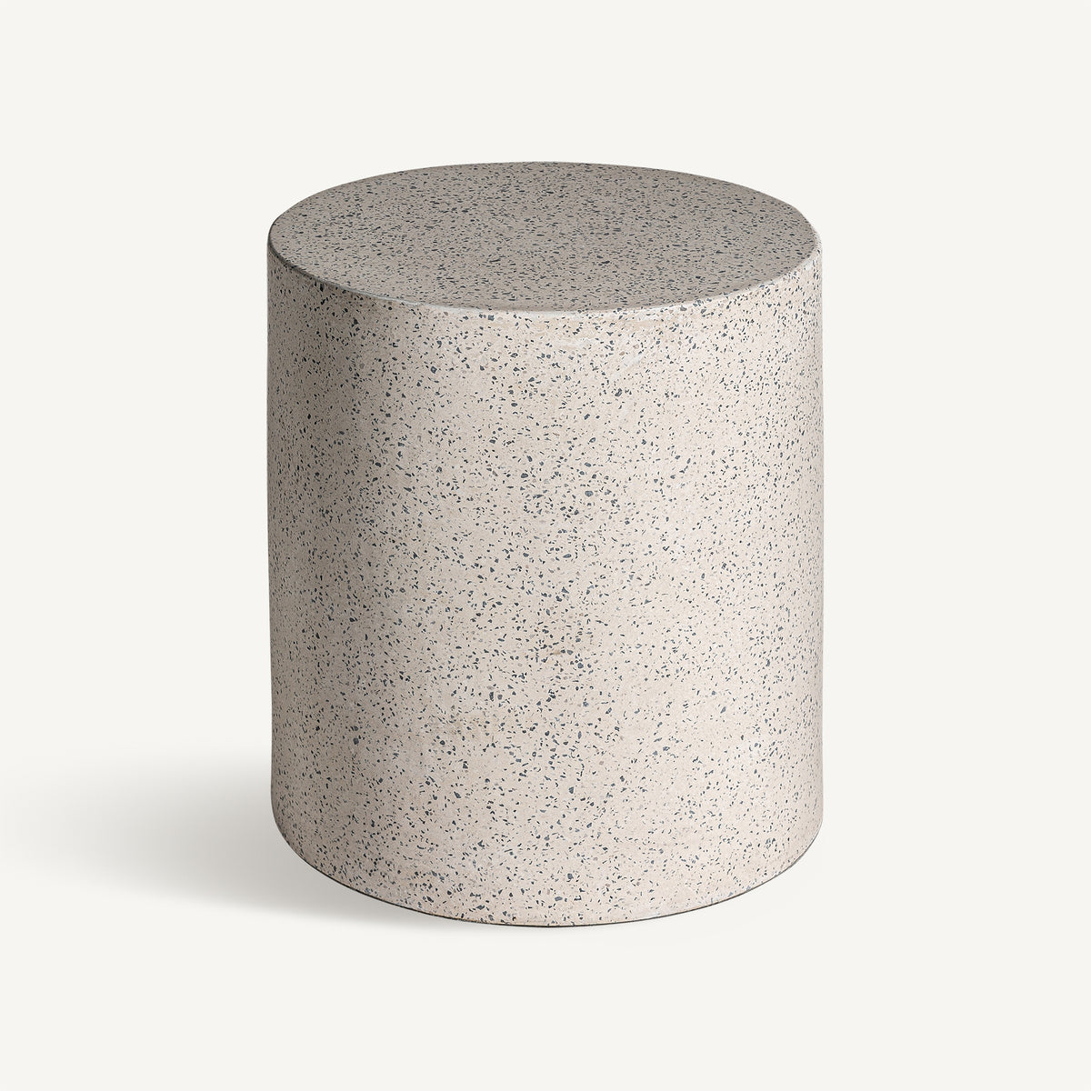 Mesa auxiliar Albenga — Terrazo blanco