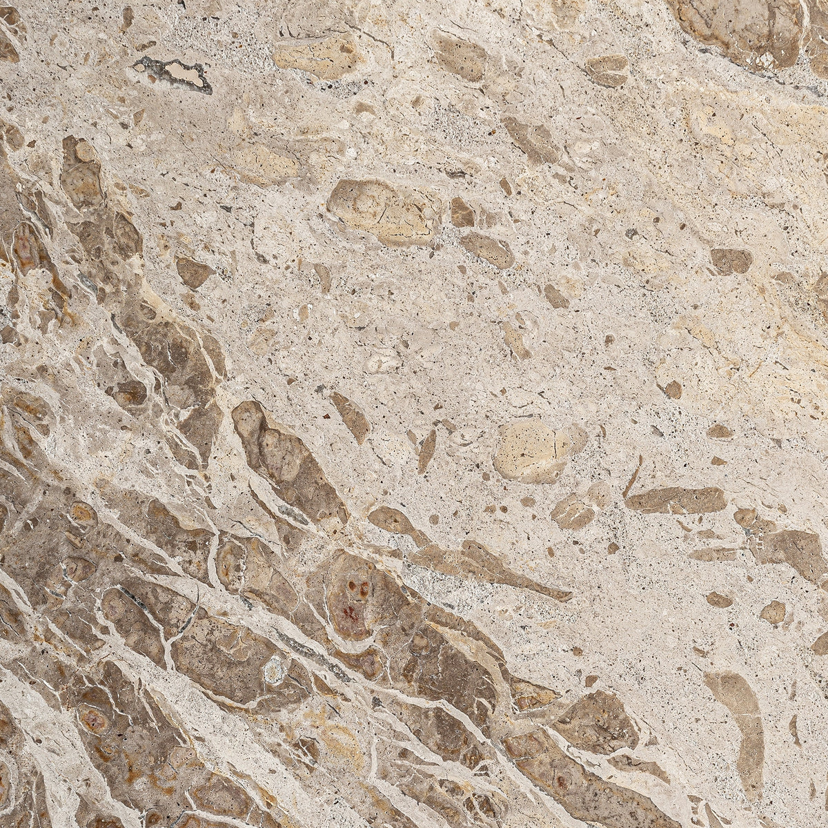 Mesa auxiliar Alessano — Mármol beige satinado
