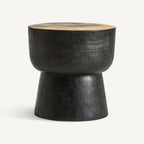 Mesa auxiliar Arusa — Madera tropical negro envejecido