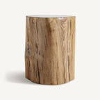 Mesa auxiliar Bouira — Madera suar marrón natural