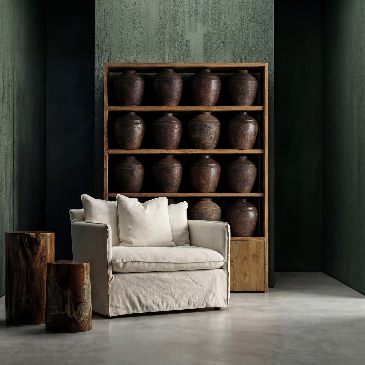 Mesa auxiliar Bouira — Madera suar marrón natural