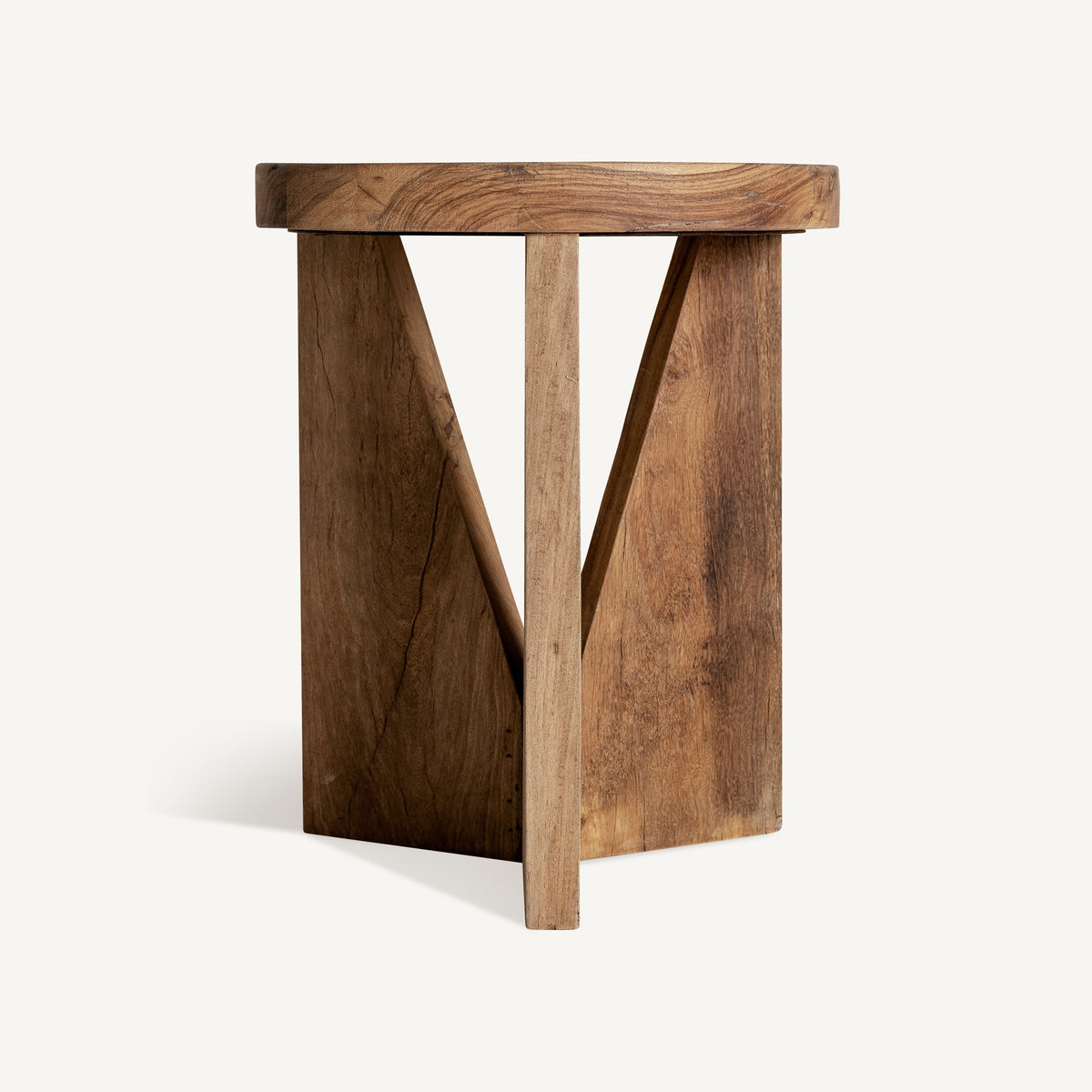 Mesa auxiliar Cotard — Madera recuperada marrón