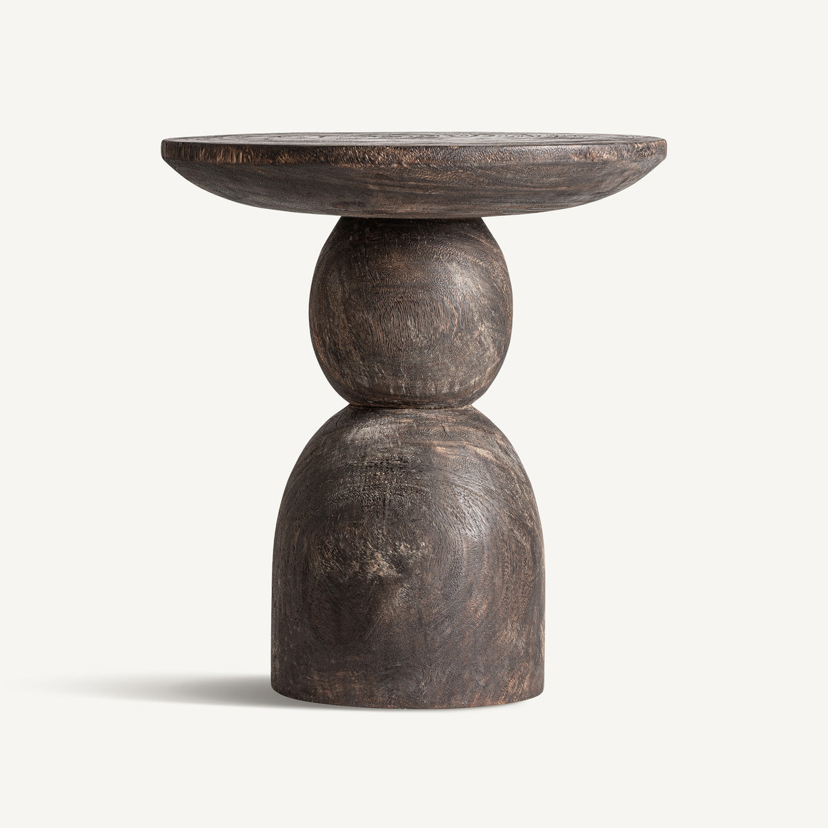 Mesa auxiliar Daknea — Madera suar marrón envejecido