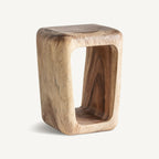 Mesa auxiliar Galej — Madera suar marrón claro envejecido