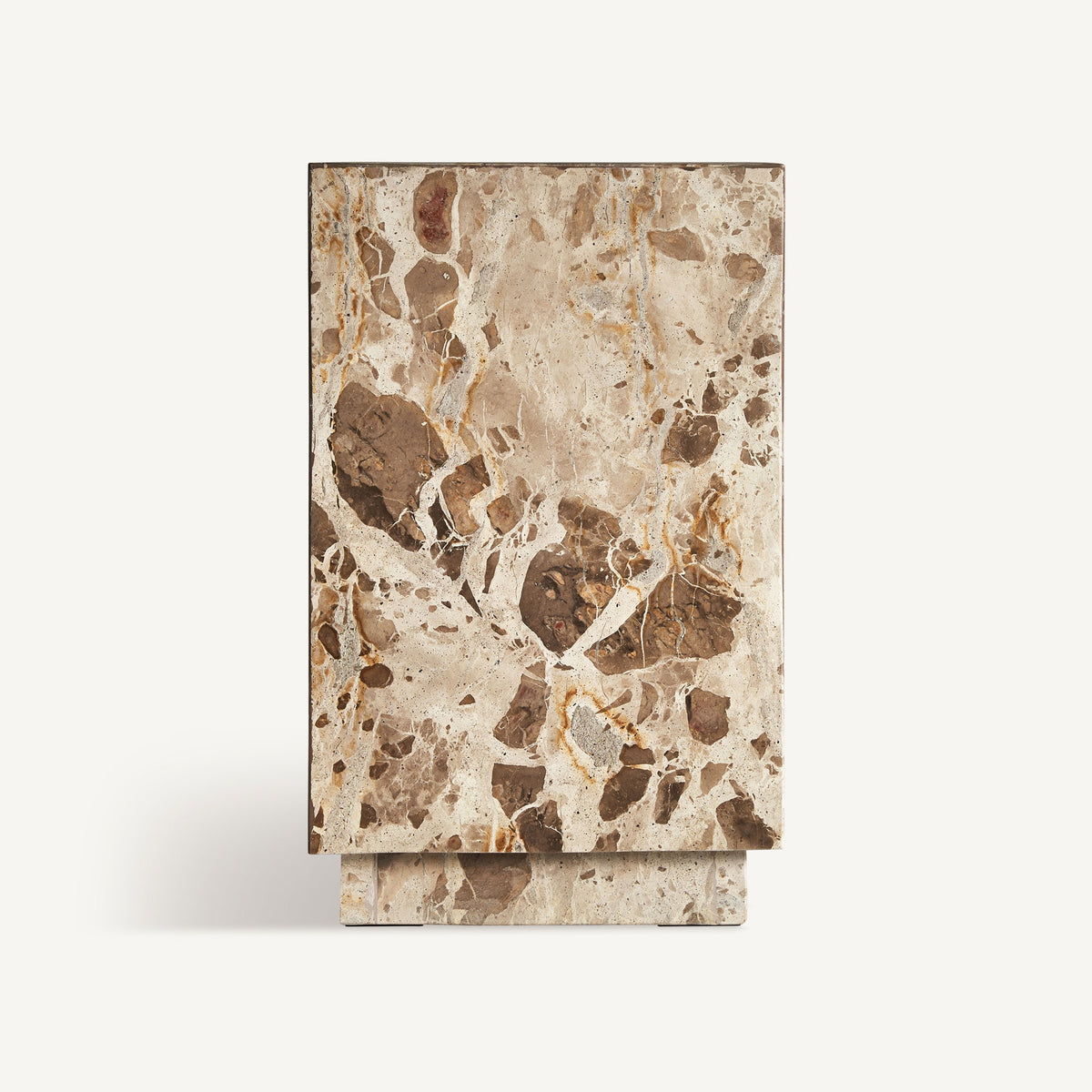 Mesa auxiliar Grov — Mármol beige