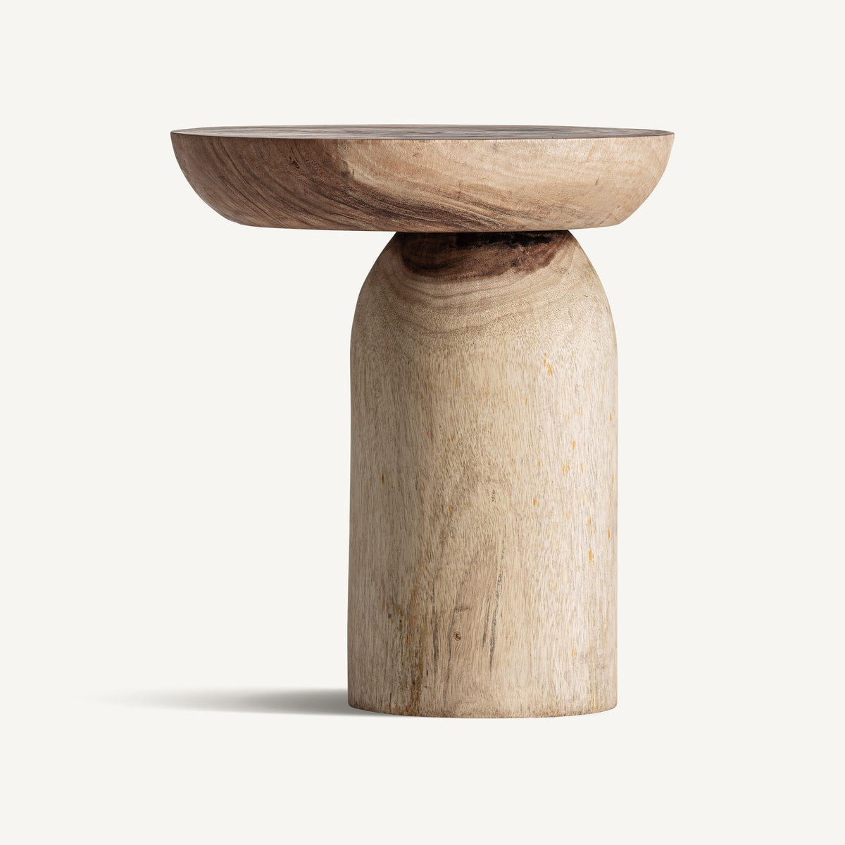 Mesa auxiliar Kalandi — Madera suar marrón