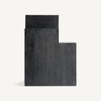 Mesa auxiliar Pètria — Madera de mango negro arenado