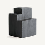 Mesa auxiliar Pètria — Madera de mango negro arenado