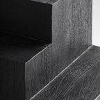 Mesa auxiliar Pètria — Madera de mango negro arenado