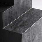 Mesa auxiliar Pètria — Madera de mango negro arenado