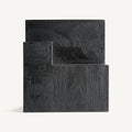 Mesa auxiliar Pètria — Madera de mango negro arenado