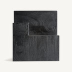 Mesa auxiliar Pètria — Madera de mango negro arenado