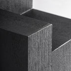 Mesa auxiliar Pètria — Madera de mango negro arenado