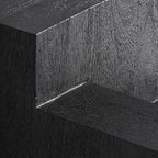 Mesa auxiliar Pètria — Madera de mango negro arenado