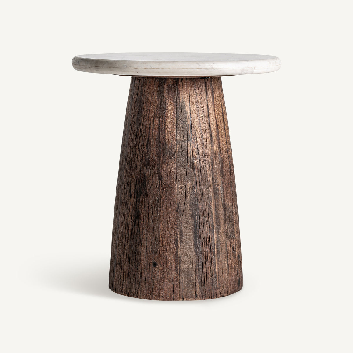 Mesa auxiliar Skorup — Madera recuperada marrón envejecido