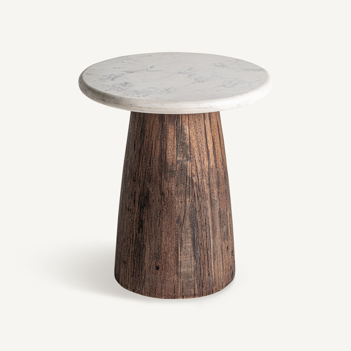Mesa auxiliar Skorup — Madera recuperada marrón envejecido
