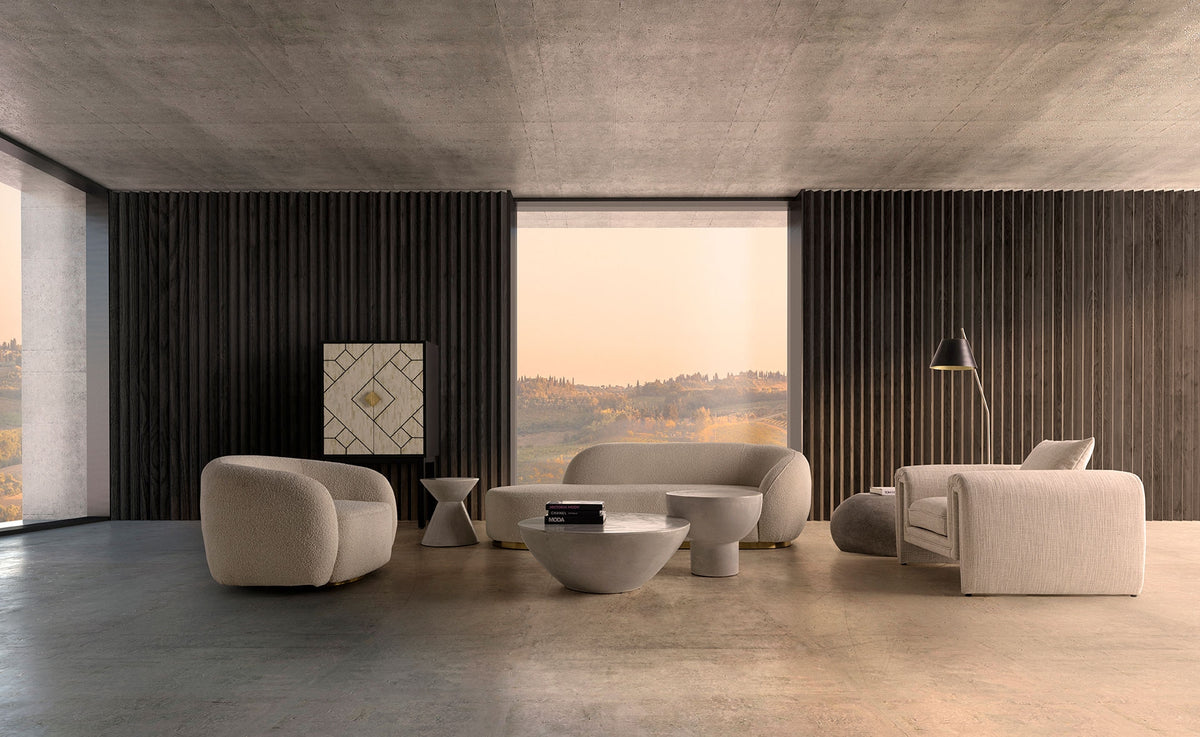 Mesa auxiliar Telfs — Cemento gris