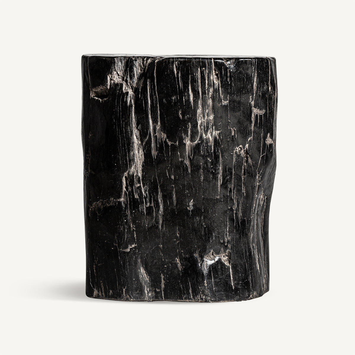Mesa auxiliar Telti — Madera petrificada marrón envejecido