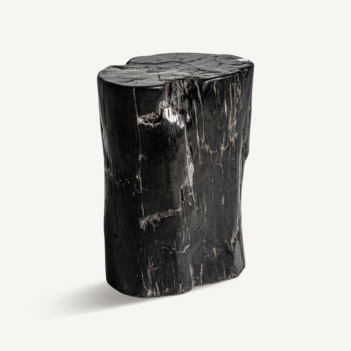 Mesa auxiliar Telti — Madera petrificada marrón envejecido