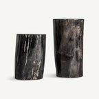 Mesa auxiliar Telti — Madera petrificada marrón envejecido