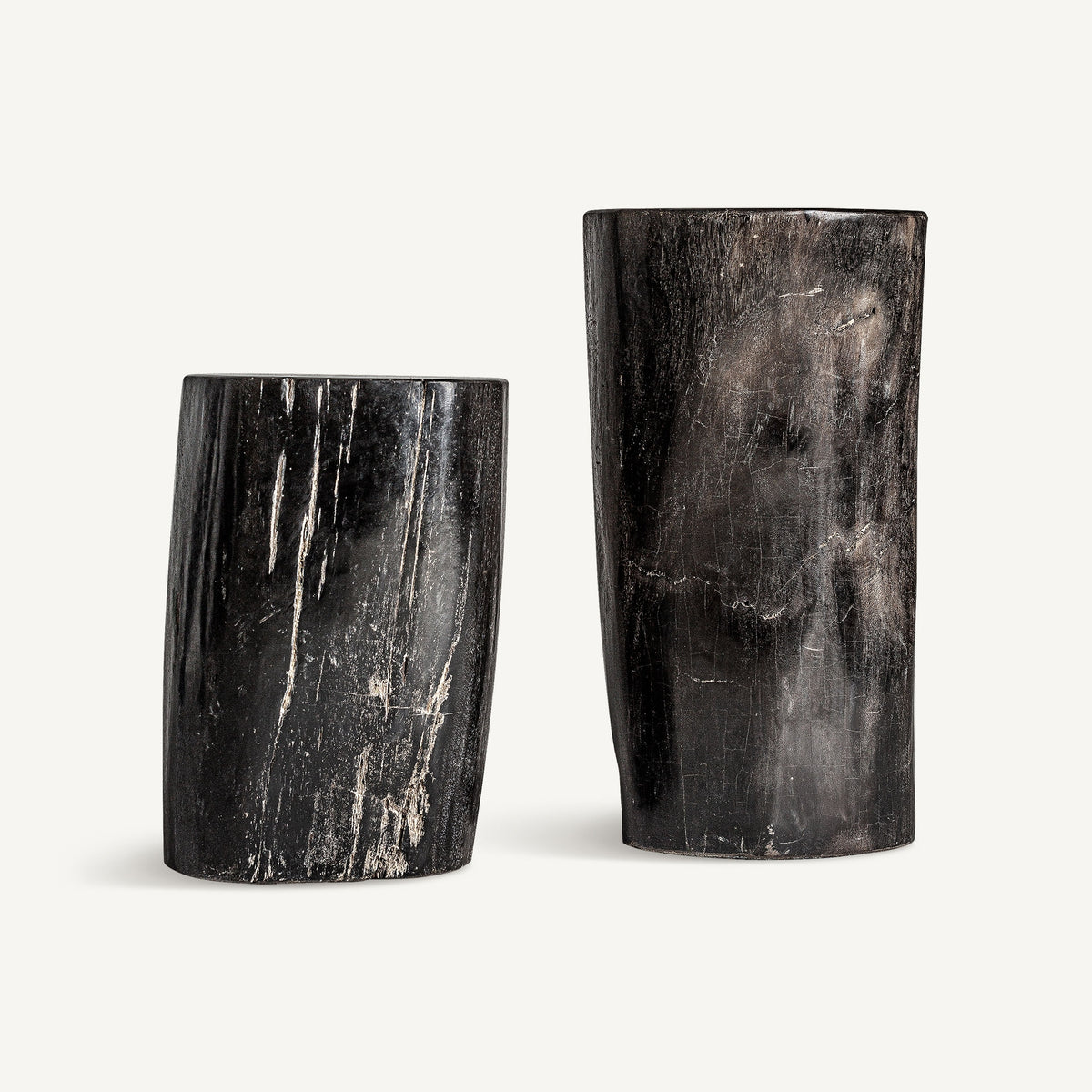 Mesa auxiliar Telti — Madera petrificada marrón envejecido