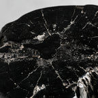 Mesa auxiliar Telti — Madera petrificada marrón envejecido