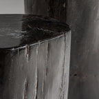 Mesa auxiliar Telti — Madera petrificada marrón envejecido