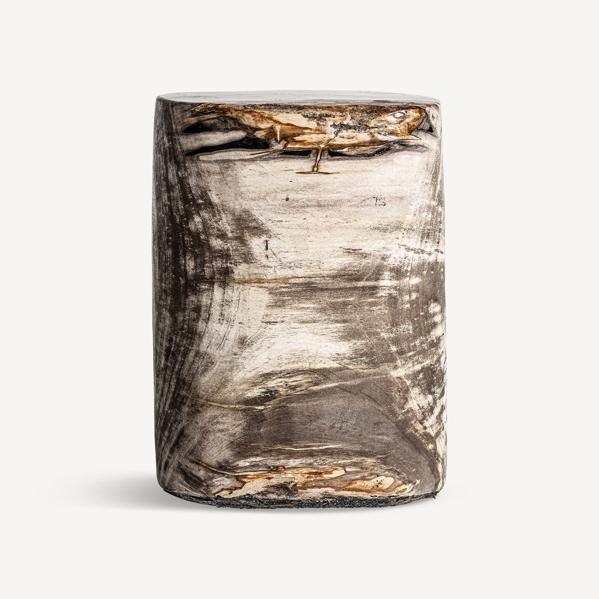 Mesa auxiliar Telti — Madera petrificada marrón envejecido