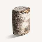 Mesa auxiliar Telti — Madera petrificada marrón envejecido