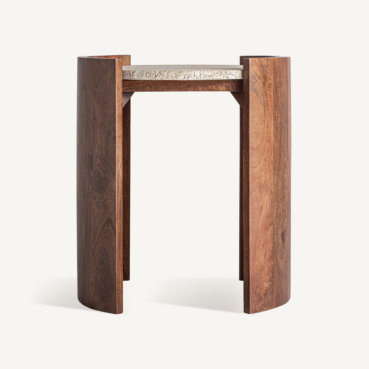 Mesa auxiliar Tivoli — Travertino beige mate
