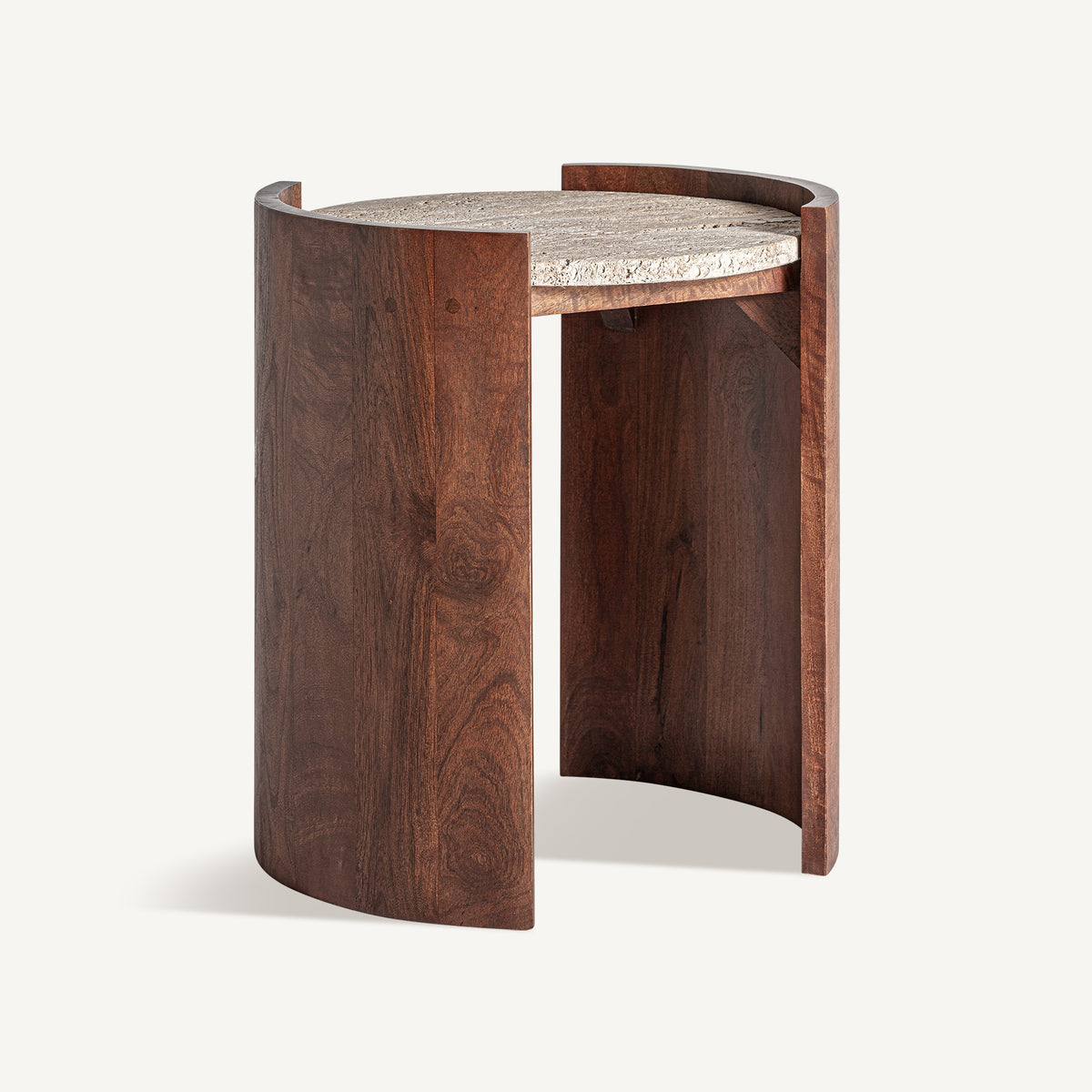 Mesa auxiliar Tivoli — Travertino beige mate