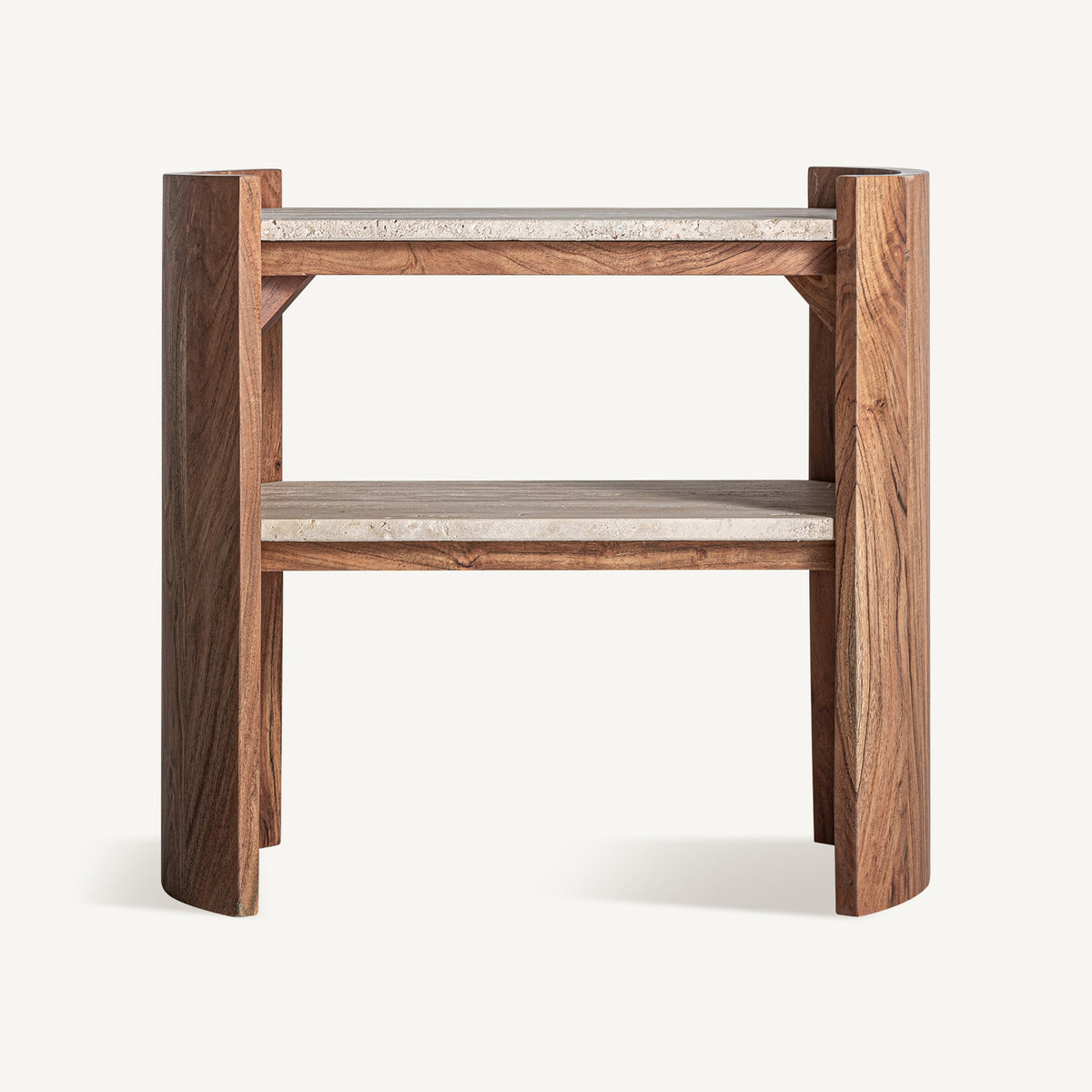 Mesa auxiliar Tivoli — Travertino beige mate