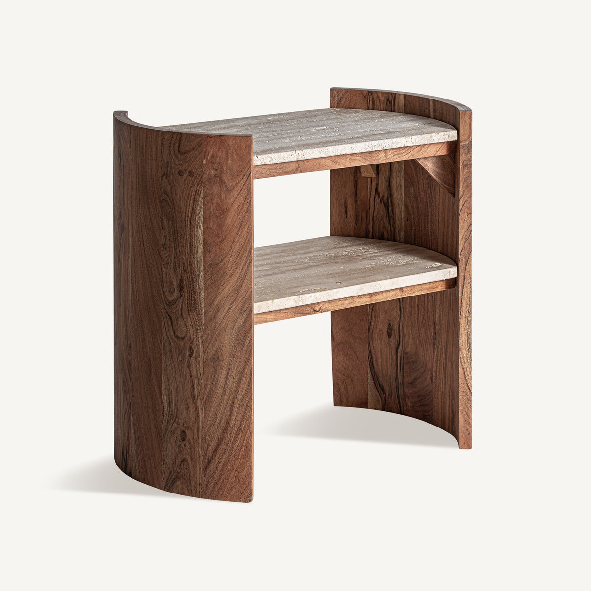 Mesa auxiliar Tivoli — Travertino beige mate