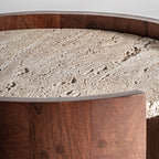 Mesa auxiliar Tivoli — Travertino beige mate