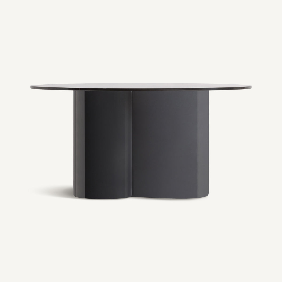 Mesa de centro Capitello — Cristal templado negro traslúcido