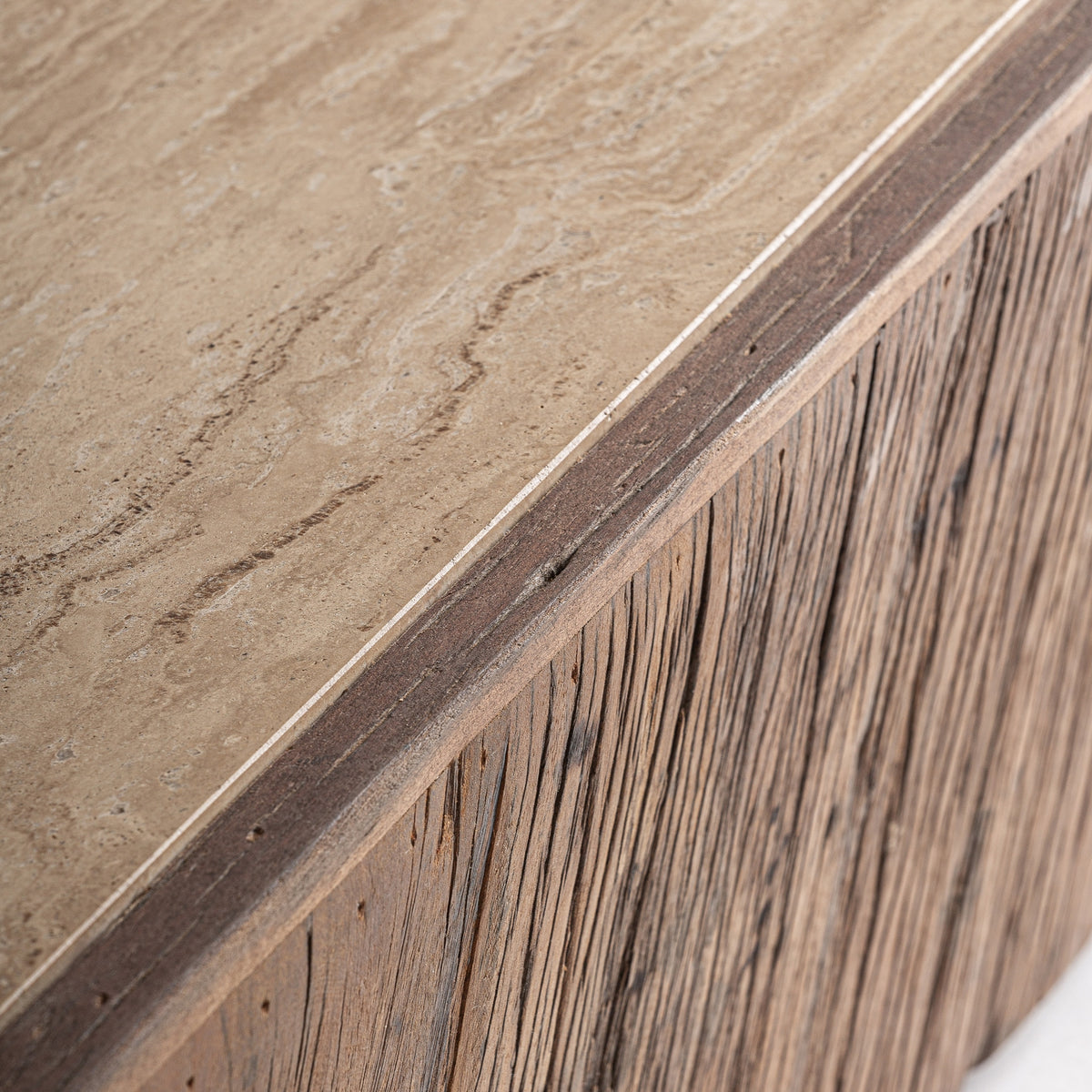 Mesa de centro Merkem — Madera recuperada marrón envejecido