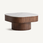 Mesa de centro Neufs — Mármol sintético blanco satinado