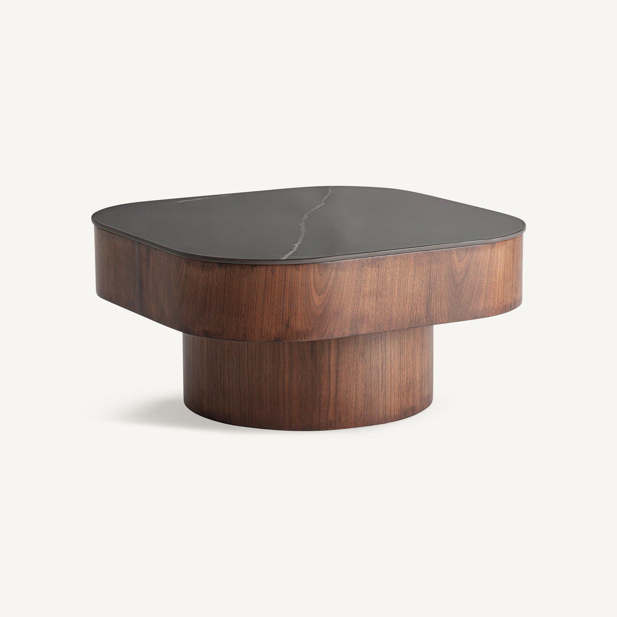 Mesa de centro Neufs — Mármol sintético negro brillo