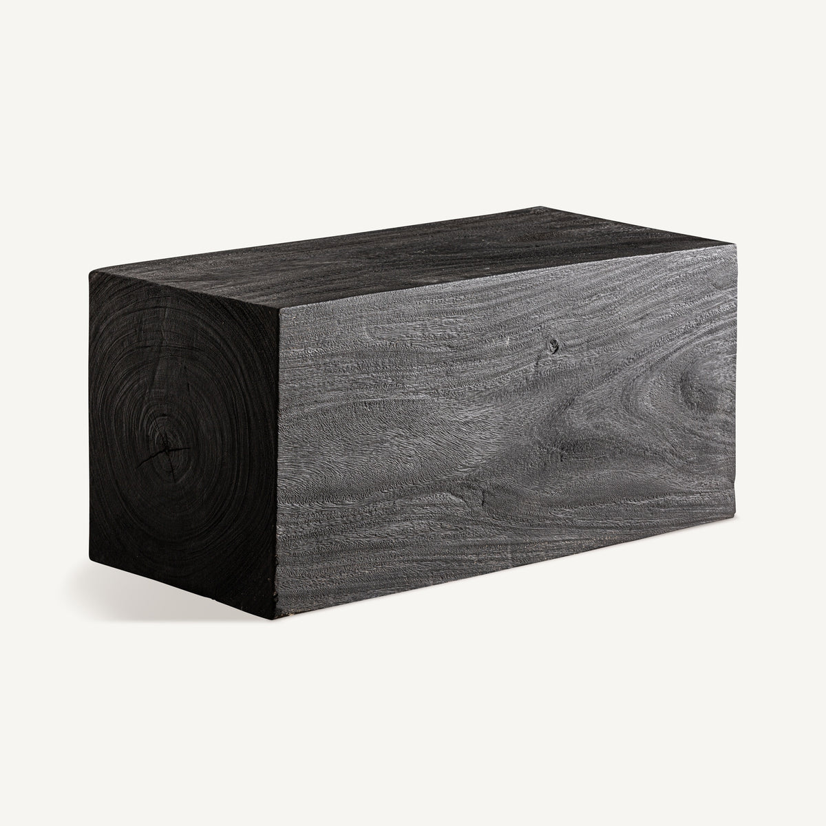 Mesa de centro Oaple — Madera suar negro envejecido