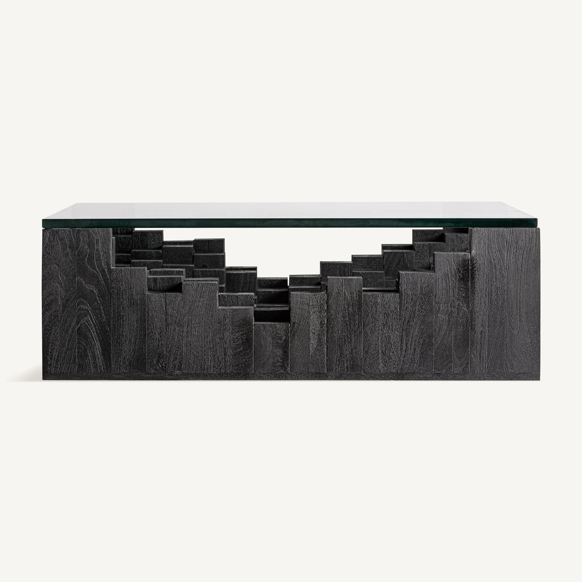 Mesa de centro Pètria — Madera de mango negro arenado