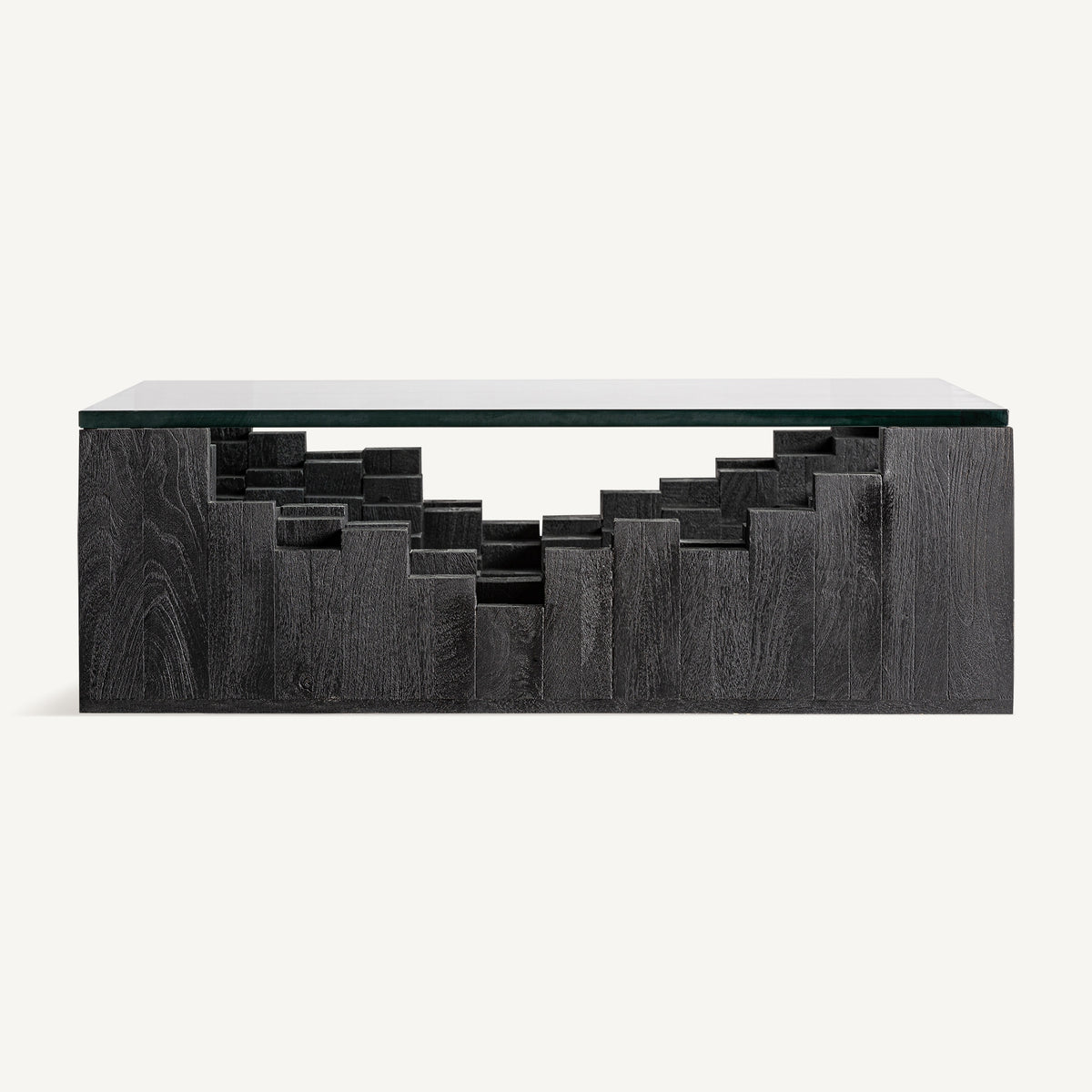 Mesa de centro Pètria — Madera de mango negro arenado