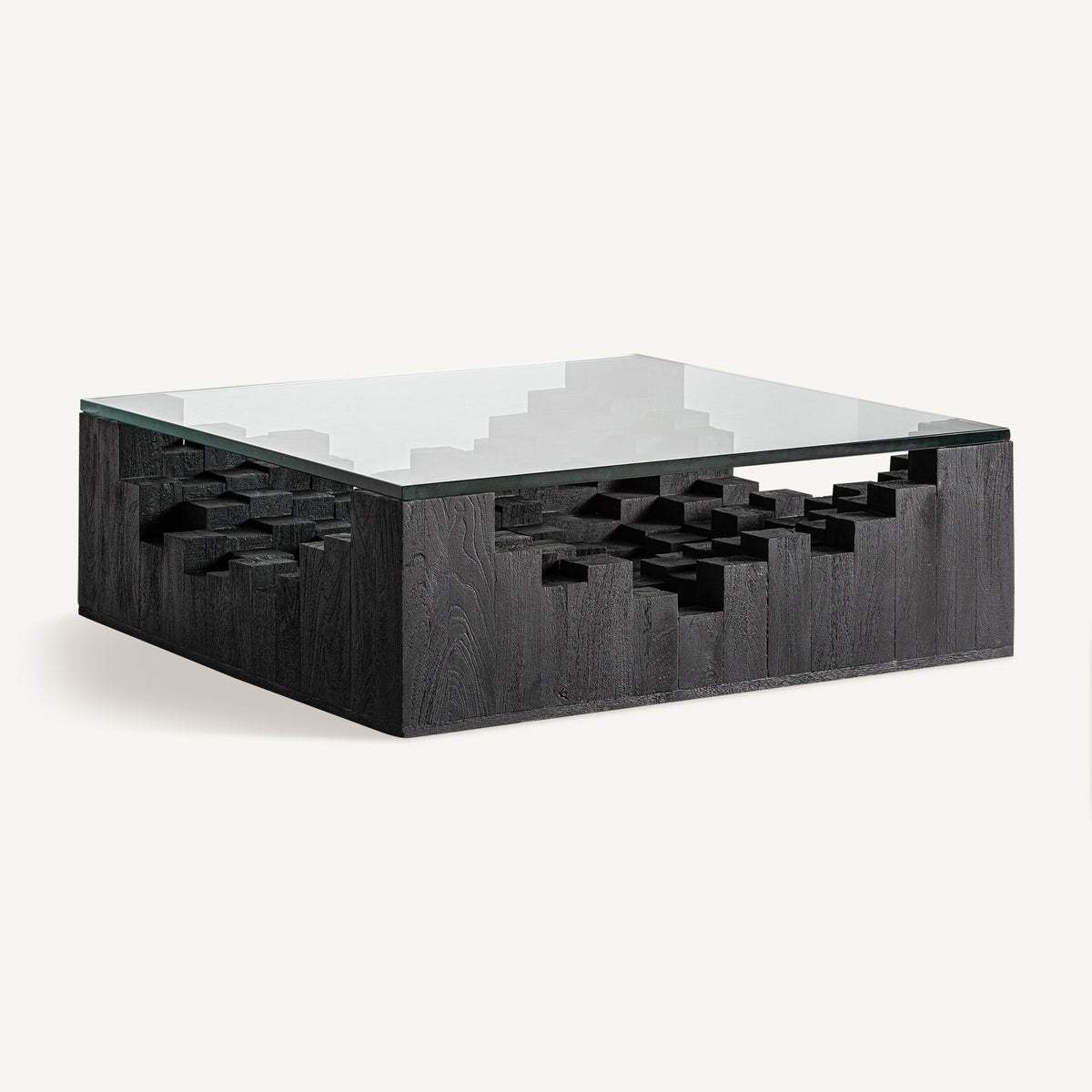 Mesa de centro Pètria — Madera de mango negro arenado
