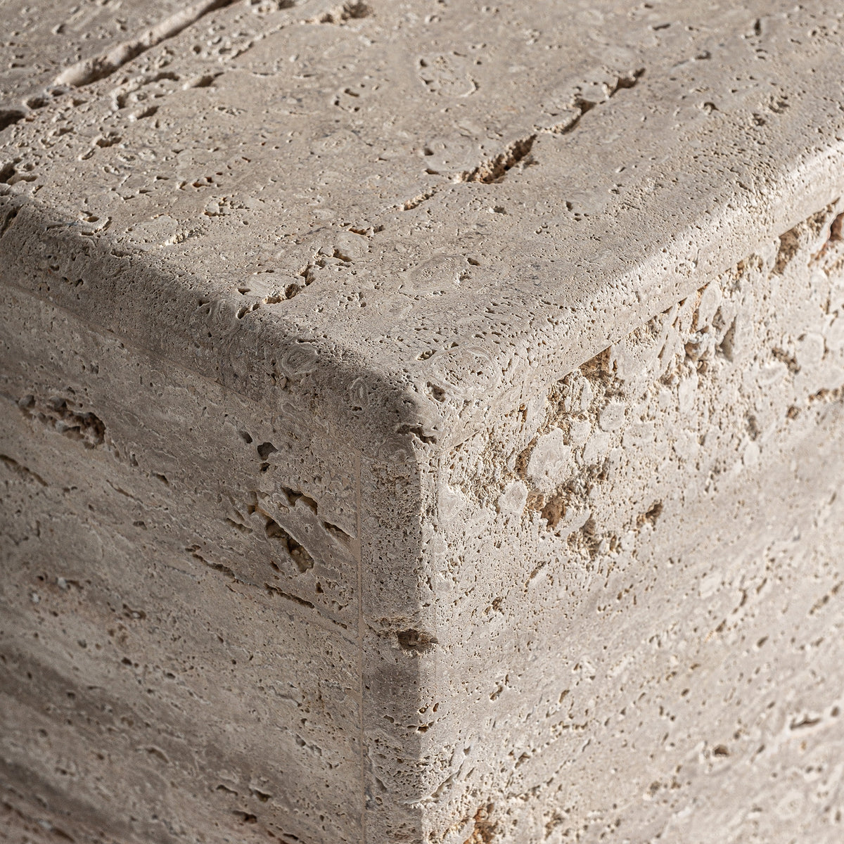 Mesa de centro Rapolano — Travertino beige mate
